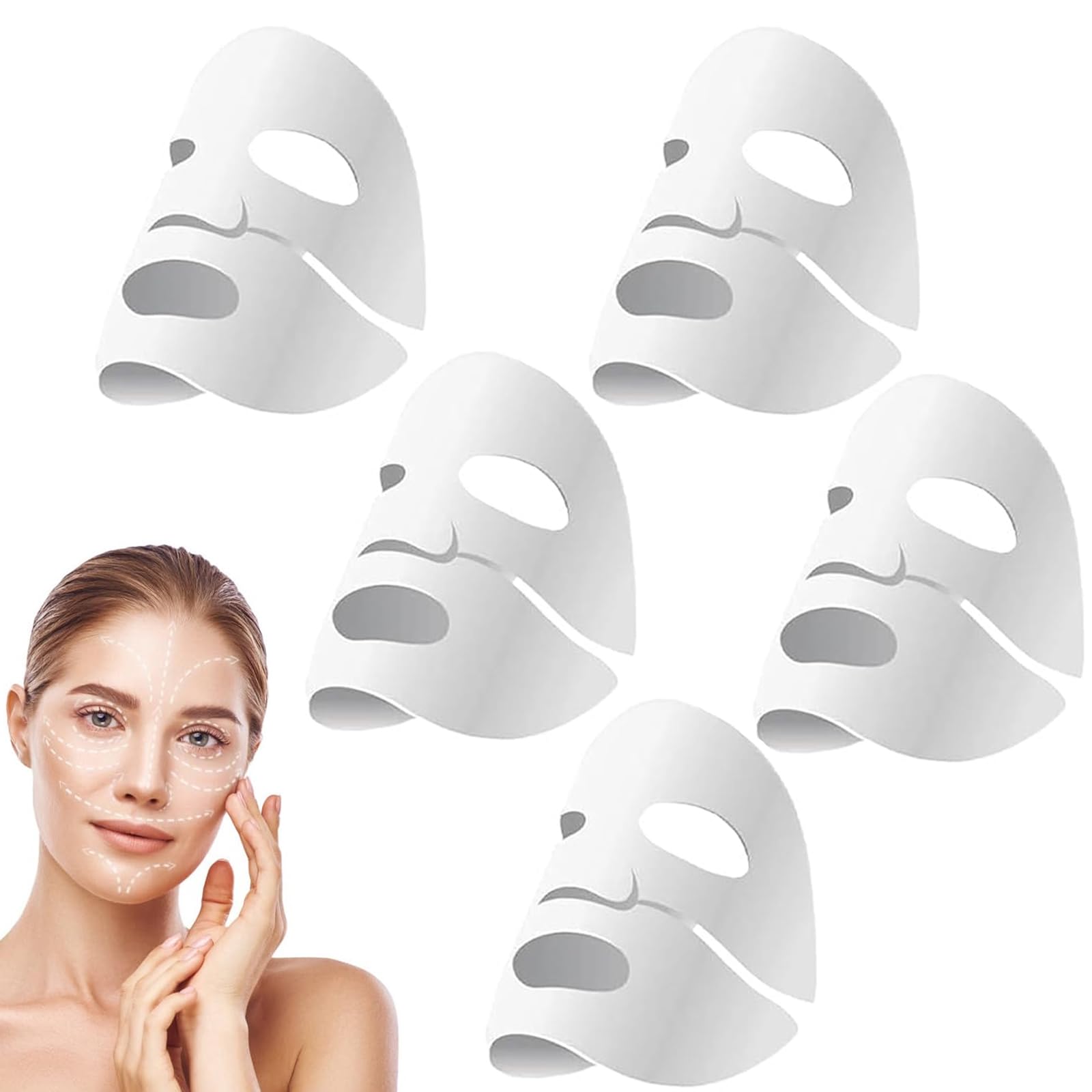 Bio Collagen Face Mask, 5Pcs Bio-Collagen Mask Overnight, Korean Real Deep Collagen Anti Wrinkle Mask for Hydrate, Brighten, Shrink Pores, Soothe, Repair, Korean Face Mask