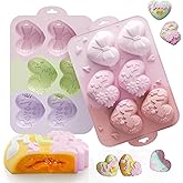 2 Pcs Heart Silicone Mold for Baking, 6 Cavities Heart Shaped Cake Pans Chocolate Mold for Mousse Jelly Pudding Handmade Soap Valentine's Day Birthday Gift