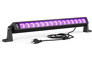 Atfoyer 36W LED Black Light Bar, Black Lights for Glow Party, Blacklight with Plug&Switch, Each Light Up 21x21 Sq.ft Area, Glow Light for Halloween, Body Paint, Bedroom, Classroom, Stage Lighting