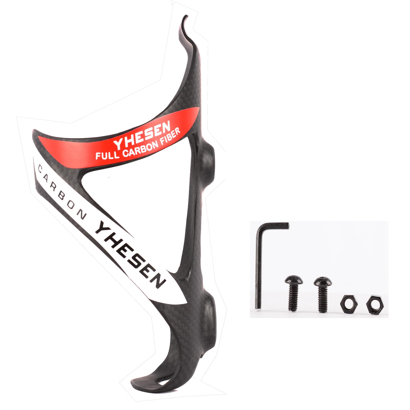 ESEN SP carbon fiber Water Bottle Cage, Lightweight and Strong Bicycle Bottle Holder, Quick and Easy to Install, Great for Road, Mountain And Kids Bikes (matte, red)