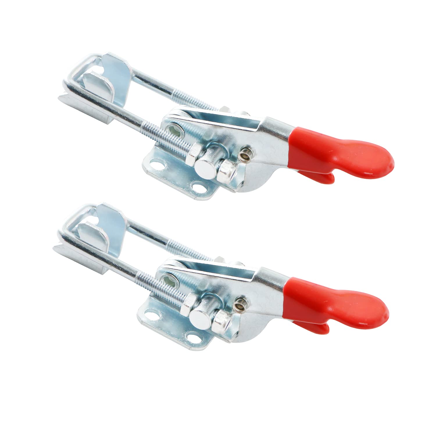 2Set Adjustable Latch U Bolt Self-Lock Toggle Latch 400lbs Holding Capacity for Suitable for Toolbox, Door, Box, Trunk, Tractor Cover, Smoke Cover, Woodworking Fixture and Quick Release Pull Lock.