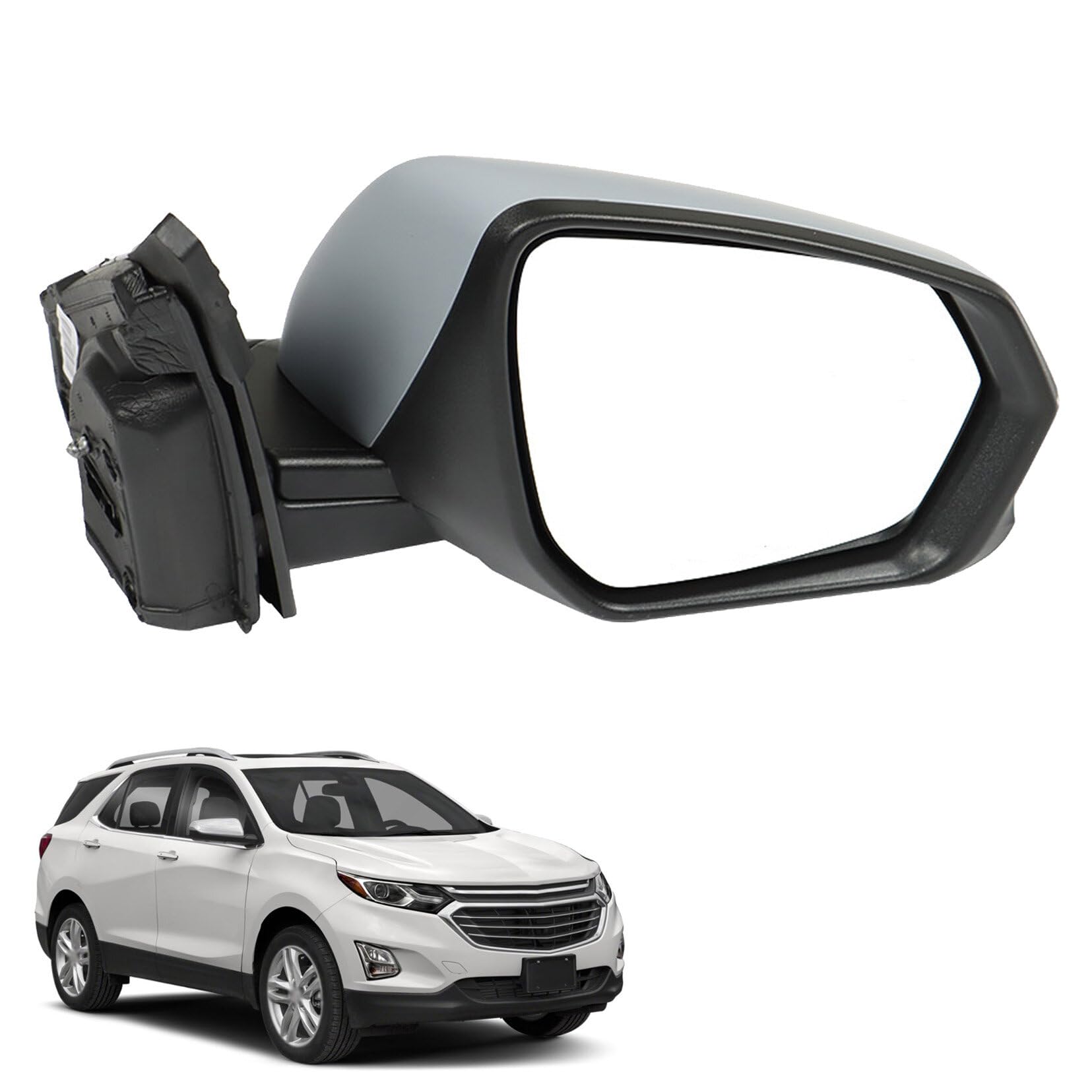 Photo 1 of (UNTESTED) SEBLAFF Passenger Side Mirror Assembly Power Signal Blind Spot PTM-8 Pin Replacement for 2018 2019 2020 2021 2022 Equinox GM1320594