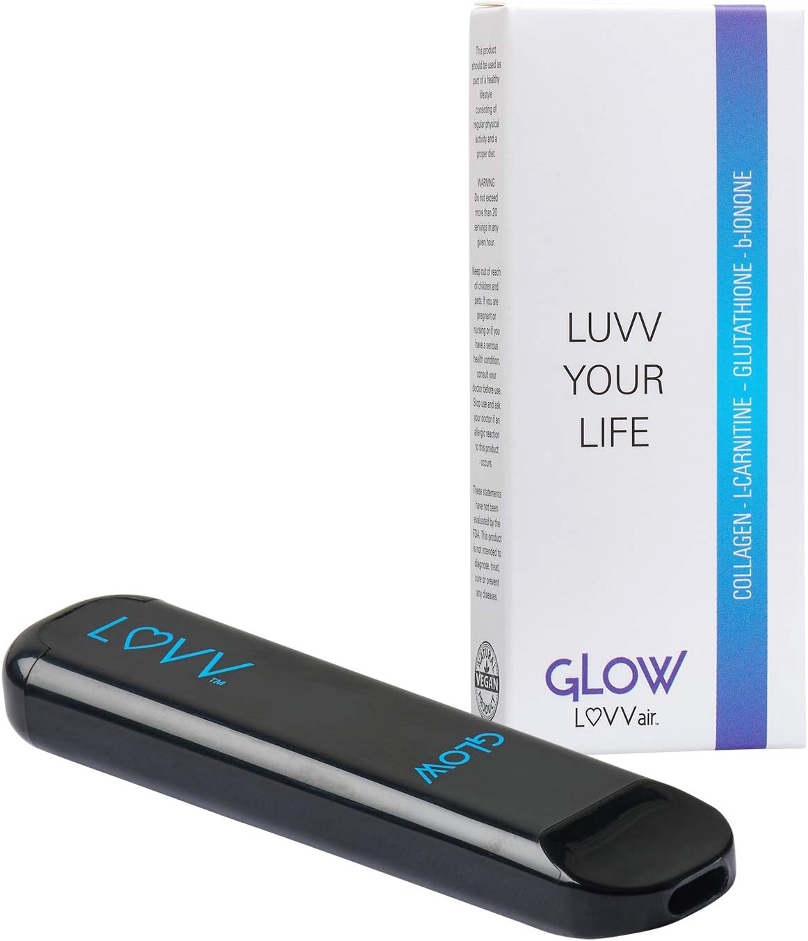 GLOW Aromatherapy Personal Diffuser - Natural Peppermint Extracts Infused with Collagen, L-Carnitine, Glutathione, B-Ionone for a Healthy Glow - 1 Pack