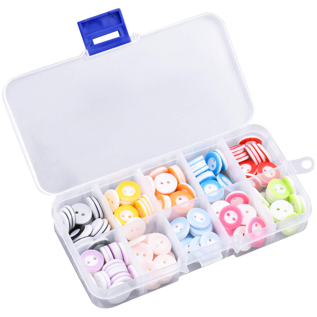 kissral 150pcs Mixed Colours and Sizes 2 Holes Buttons for Craft, Baby Cardigans, Knitting, Sewing, Handmade Gifts, Vintage Shirts