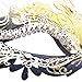 Coxeer Laser Cut Metal Lady Masquerade Halloween Mardi Gras Party Mask (Gold & Black)
