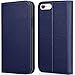iPhone 8 case iPhone 7 case ZOVER Genuine Leather Wallet Case Flip Folio Book Case with RFID Blocking Kickstand Feature Card Slots & ID Holder and Magnetic Clasps for iPhone 7 and iPhone 8 Navy Blue