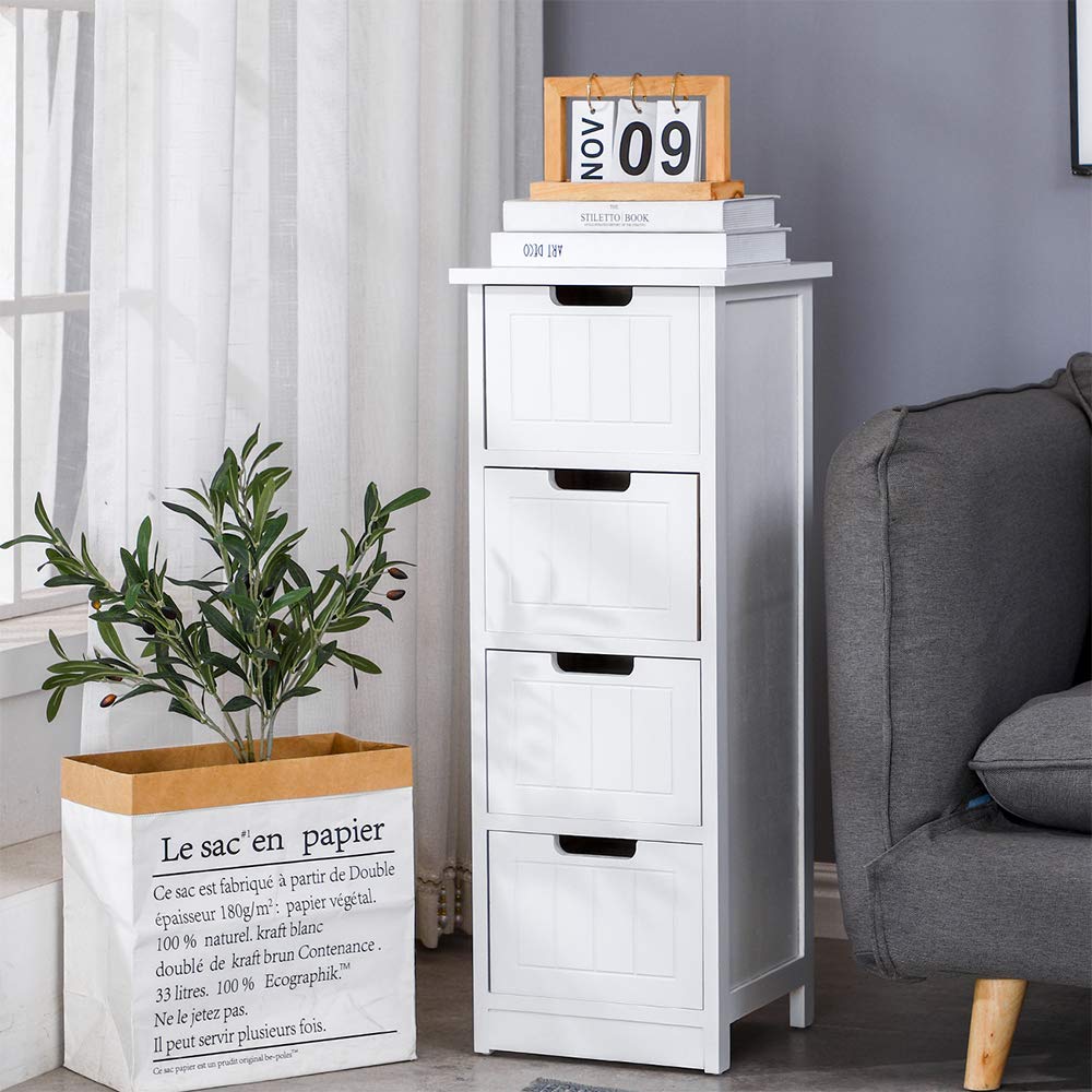 Huisen Furniture Slimline Corner Bathroom Unit Storage Cabinet