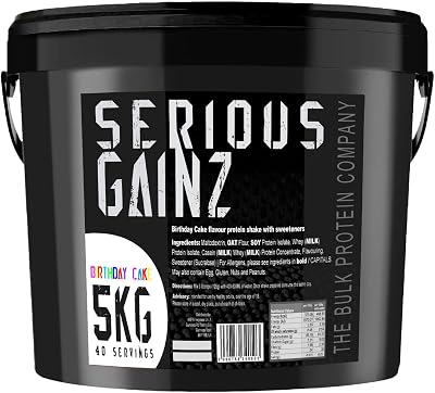 The Bulk Protein Company SERIOUS GAINZ Whey Protein Mass Gainer 5kg Birthday