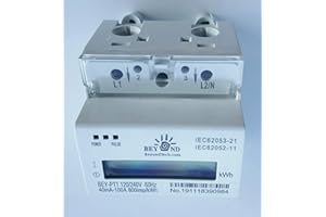 Pass-through DIN Rail 120 240 Volts. KWh energy meter