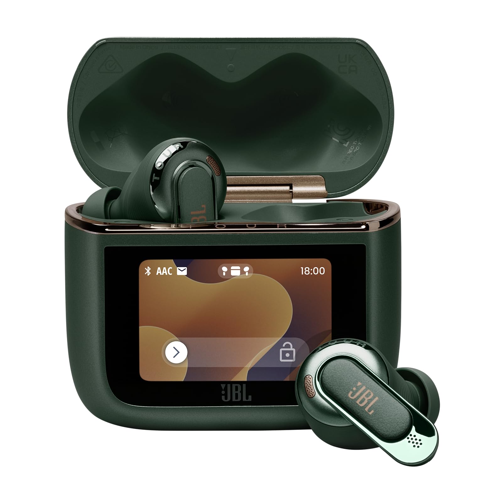 JBL Tour Pro 3, True Wireless Bluetooth-Kopfhörer mit intelligenter Ladebox, 44 h Akkulaufzeit, True Adaptive Noise Cancelling 2.0 und JBL Spatial 360 Sound mit Head Tracking, Grün