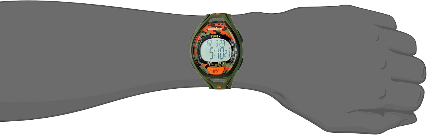 Timex Men's T54281 Ironman Sleek 50 Full-Size Black/Silver-Tone Resin Strap Watch: Timex: Watches