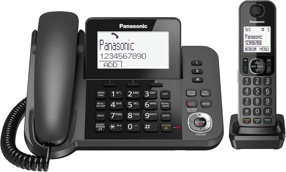 Panasonic KX-TGF320 Corded and Cordless Phone Kit with Answerphone Black