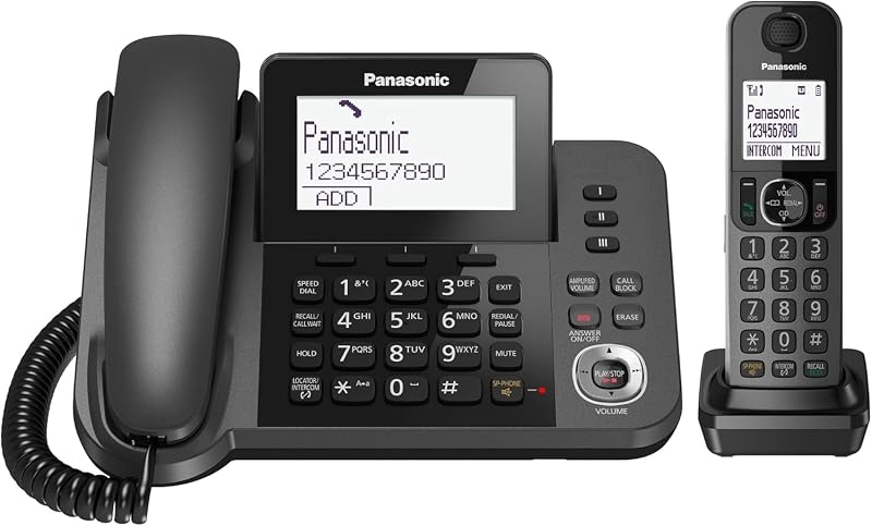 Panasonic KX-TGF320 Corded and Cordless Phone Kit with Answerphone Black