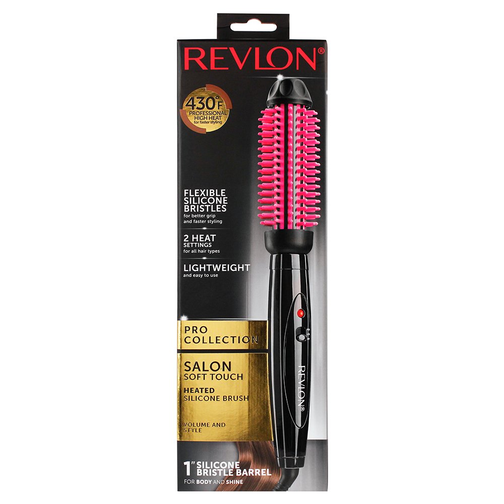 Revlon Silicone Bristle Heated Hair Styling Brush, 1 inch barrel : Beauty