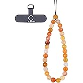 Handmade Beaded Charm Cell Phone Camera Lanyard, Wrist Strap with Natural Gemstone Beads,Phone Chain String, Keychain Decor for Wallet