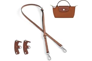 jiesinlov Leather Purse Straps for Longchamp Conversion Kit,Replacement Crossbody Adjustable Shoulder Strap for Le Pliage Original Mini Pouch (BROWN)