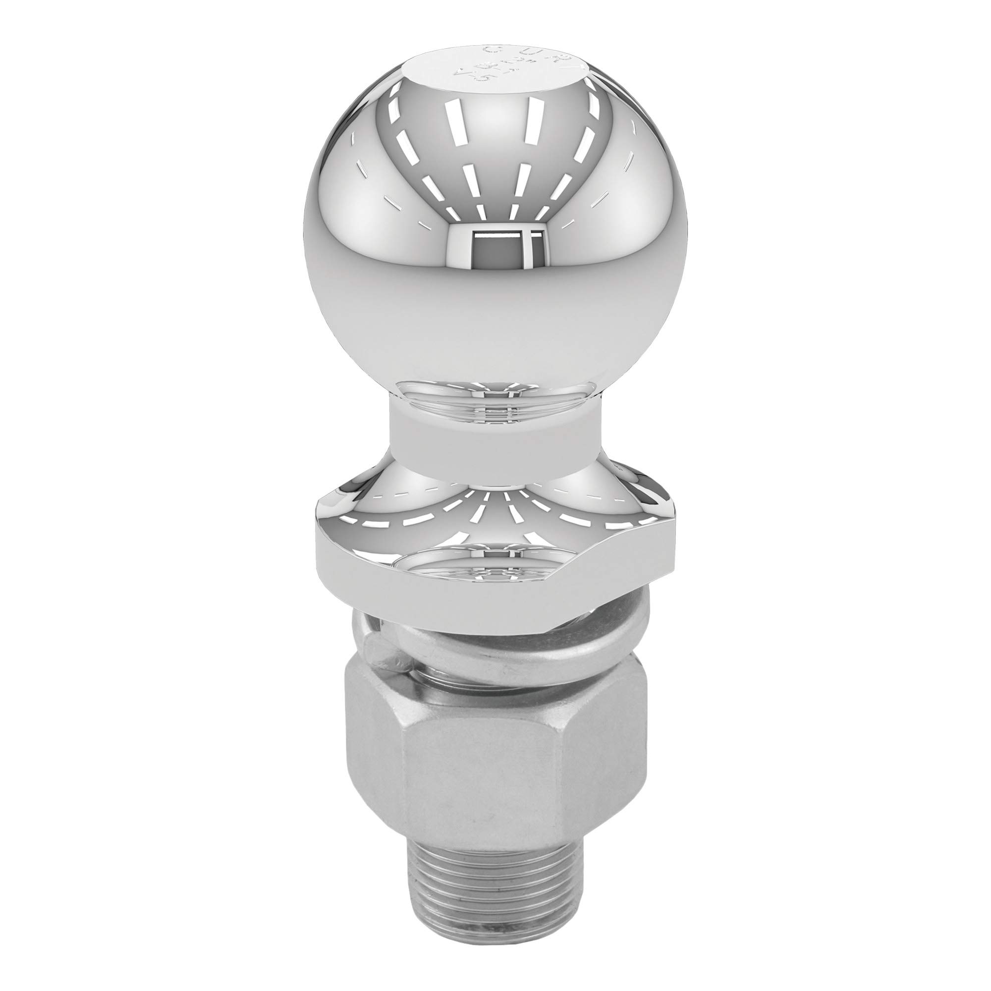 Photo 1 of CURT 40070 2-Inch Chrome Trailer Hitch Ball, 7,500 lbs, 1 x 2-1/8-Inch Shank, Packaged