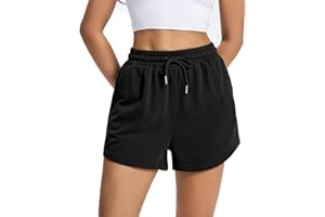 Auriviz Women's Sweat Shorts Comfy Lounge Running Shorts Gym Summer Casual High Waisted Athletic Shorts with Pockets