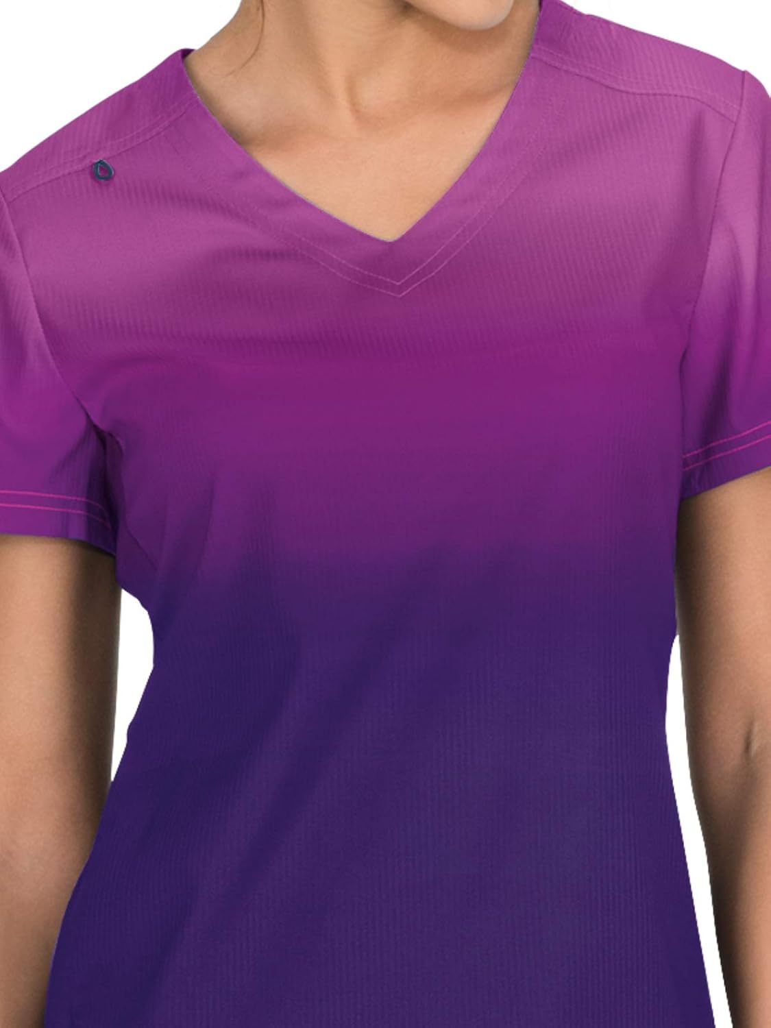 KOI Lite Zip Pocket Ombre Reform Scrub Top for Women: Clothing