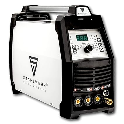 STAHLWERK CT 520 PULS D - digitales Kombi WIG Schweißgerät mit Plasmaschneider & MMA, Job-Speicher, Dünnblech geeignet, weiß,