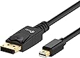 Mini DP to DP Cable, Rankie 6FT Gold Plated Mini DisplayPort to DisplayPort Cable 2K Resolution Ready (Black) - R1105