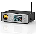 Douk Audio C100 PRO Mini Hi-Res Bluetooth Music Streamer Digital Audio Player Preamp DAC with USB Optical XLR - ESS9038 DSD512 & VU Meter & LED Display & Remote Control for Amplifier, Active Speakers