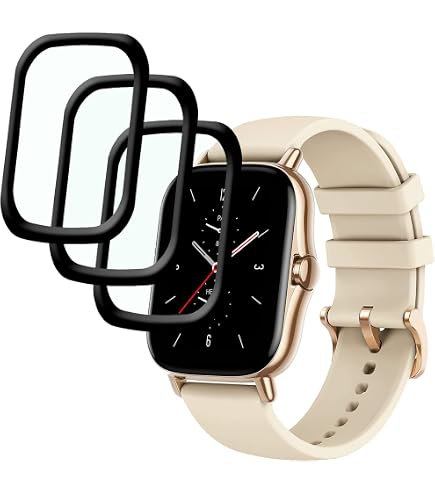 Pack De 2 Protections D'écran En Verre Trempé 3D Pour Amazfit GTS - Full Couverture 9H - Neuf