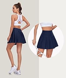 Plus Size Pleated Skirts Navy Blue Golf Tennis