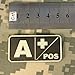 Mini First Aid Blood Type PVC Patch Black and White Glow Dark Compatible with Velcro PVC Patches for Hats,Plate Carrier,Ifak,First Aid Kit Patch (A Positive)
