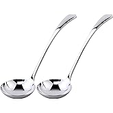 Wenkoni Small ladle,Gravy Ladle,Soup Sauce 18/10 Stainless Steel 7.9&lsquo;&rsquo; Ladle (2 Pack,Silver).