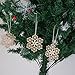 ROSENICE 10pcs Wooden Snowflake Pendant Christmas Decor Hanging Hexagonal Embellishments