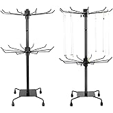 QWORK 2-Tier Rotating Metal Jewelry Display Stand – 2 Pack Adjustable Height Organizer for Necklace, Earrings & Key Rings