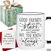 Puouoonyi Galentine's Day Gifts Gifts for Friends Mug, Best Friends Mug Gift for Women Bestie, Birthday Friendship Gift for Friends Her Female Soul Sister, Good Friends are Like Stars Mugs