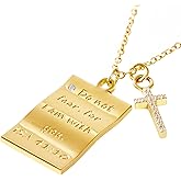 Milreason Christian Necklace for Women Bible Verse Pendant with Dainty Diamond Cross Necklace for Women 18k Gold-Plated Necklace for women Religious Jewelry for Faith Inspirational Gift for Women