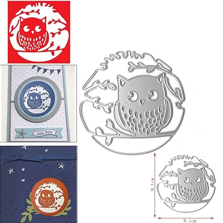 Gemini Mall Cute Cartoon Owl Metal Cutting Dies Stencils Diy
