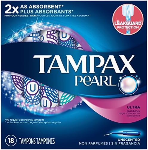 Tampax Pearl Unscented Ultra Tampons 18 Ct, Pack of 9