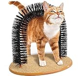 SKYLINK Purrfect Arch Self Groomer with Bag of Catnip Cat Grooming Arch Cat Brush Toy