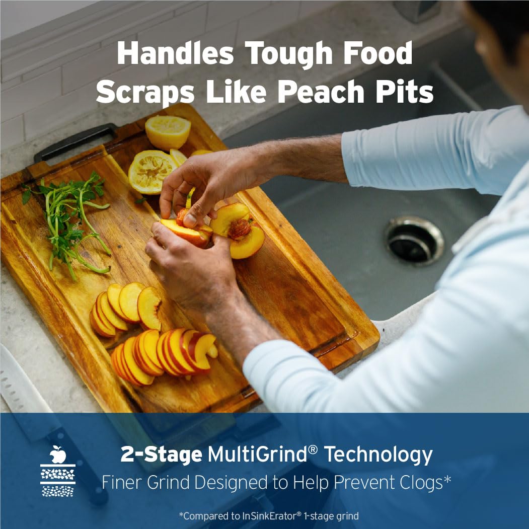 InSinkErator Power .75HP, 3/4 HP Garbage Disposal, Power Series EZ Connect Continuous Feed Food Waste Disposer, Black