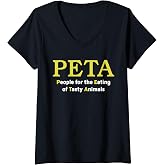 Womens Peta People For The Eating Of Tasty Animals V-Neck T-Shirt