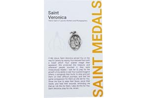VENERARE 1" Saint and Holy Subject Medal with Prayer Card | Over 25 Different Saints | Durable and Detailed Charm | Pendant Medal Carded with Prayer | Christian Jewelry (St. Veronica)
