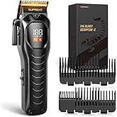 SUPRENT Mens Hair Clipper-Rechargeable Hair Cutting Kits with LED Display, Cordless Hair Clipper for Home Use & Barbers (Black)