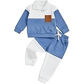 Lucikamy Toddler Baby Boy Fall Clothes Long Sleeve Stand Collar Sweatshirt Tops + Joggers Pants Winter Sweatsuit Set