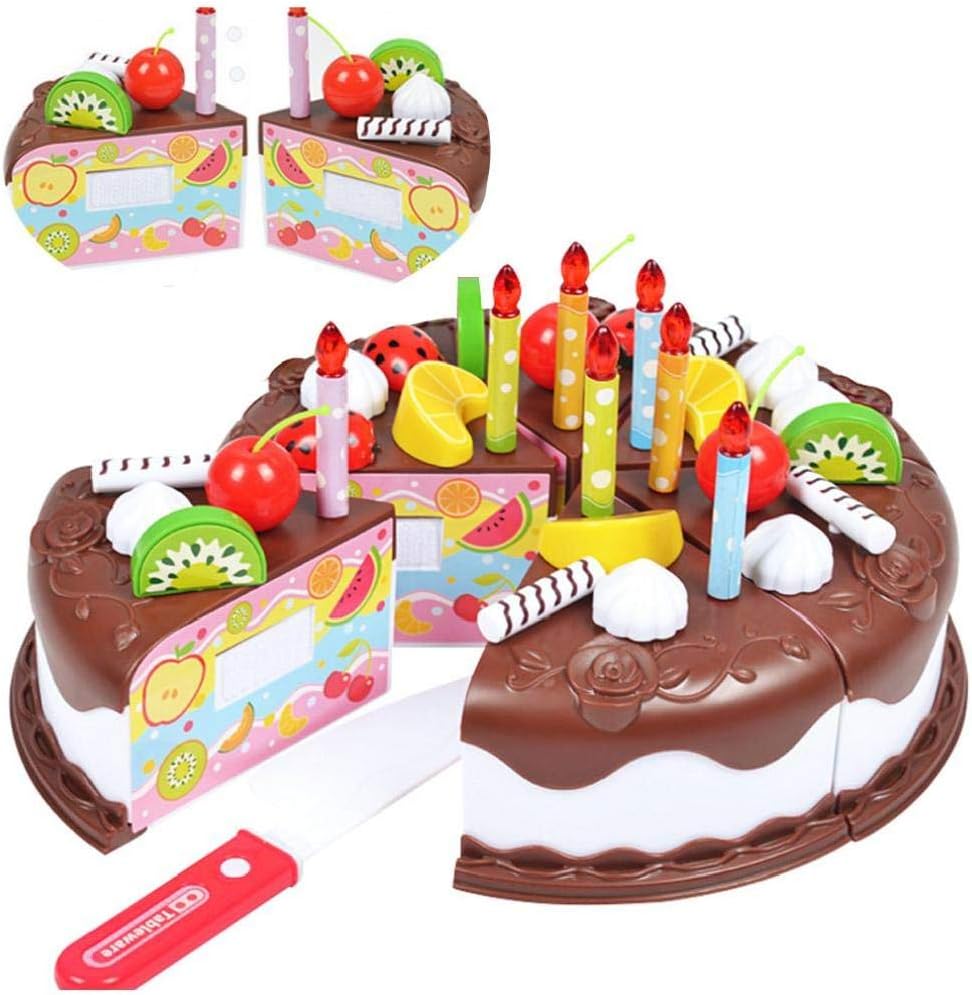 Gateau Enfants Jouets 37 Pieces Dimitation Alimentaire Bricolage Coupe Party Gateau Danniversaire Jouets Set Avec Des Bougies Education De Cuisine Toy Brown Cuisine Jeux Et Jouets Centroarco Com