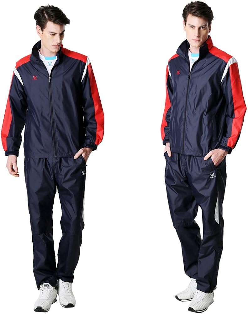 Fuerza Mens Builtin Hood Lightweight Mesh Track Jacket Pants Woven