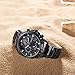 SONGDU Men's Sport Chronograph Black Quartz Watch with Stainless Steel Bracelet