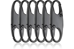 Dimeho Zipper Clip Theft Deterrent, 6Pcs Double Small Carabiner Clips S Carabiner Zipper Pull Locks for Backpacks Luggage Suitcase Camping(Black)
