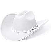 SAJUZEN Cowboy Hats for Women and Men with Wide Brim Felt Western Hats for Cowgirls and Cowboys