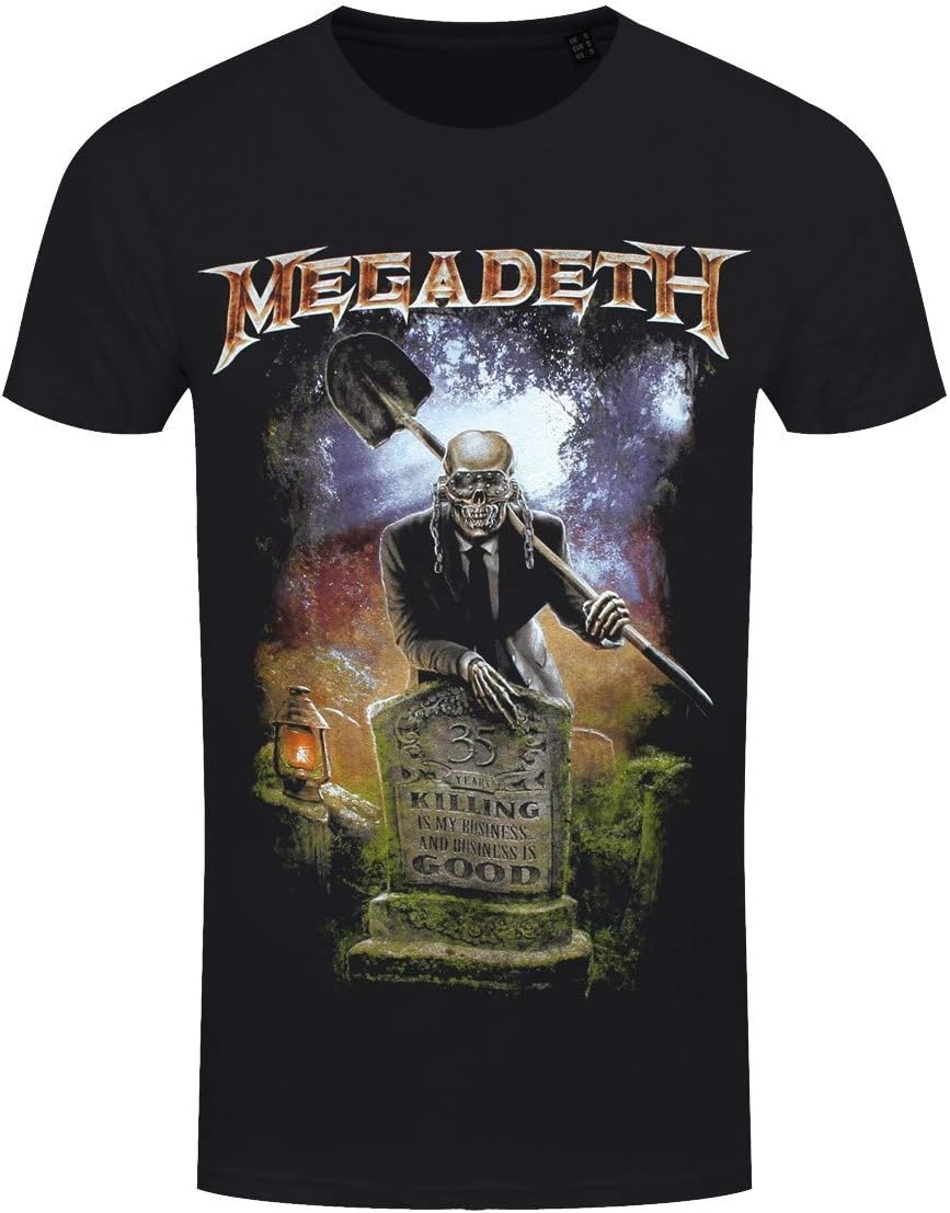 Megadeth Men's 35 Years Graveyard T-Shirt Black