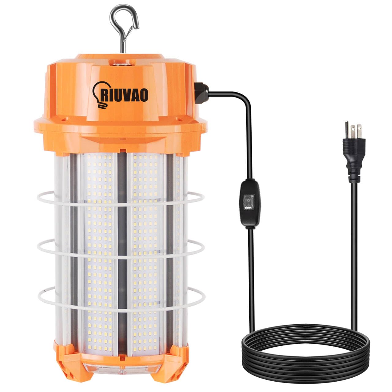 Photo 1 of 250W LED Temporary Work Light 37500Lm 5000K Construction Lights Led Work Light IP65 Dust Waterproof Portable Lights with Stainless Steel Guard Hook for Mine Wharf Job Site Garage Factory Lighting