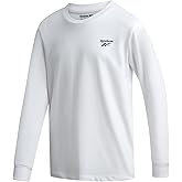 Reebok Boys Long Sleeve Shirts - Soft Stretch Cotton Boys Shirts Long Sleeve Athletic Top for Workout Running Gym Layering